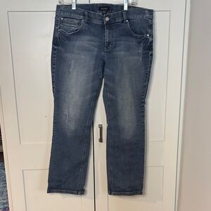 White House Black Market Women's Straight Leg Jeans in Dark Wash
